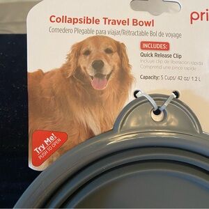 NWT prima pets 2 collapsible travel bowl. Set of two.  Capacity 5 cups.